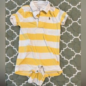 Ralph Lauren Romper 12M Yellow and White